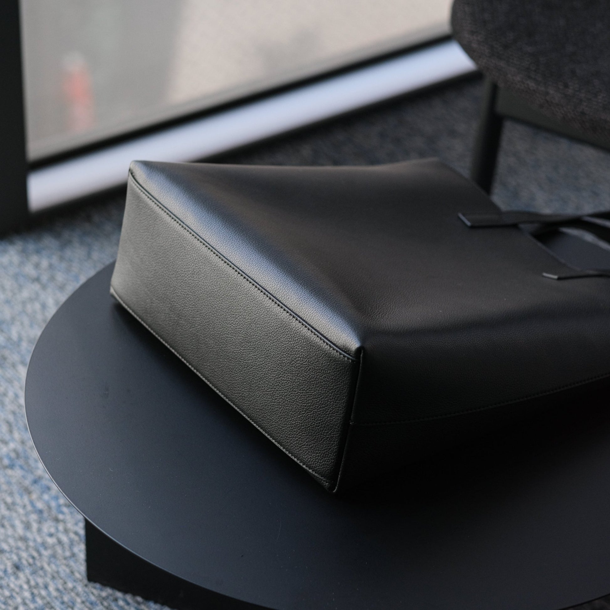 Italian Leather Casual Tote Bag (Beige) - aucentic