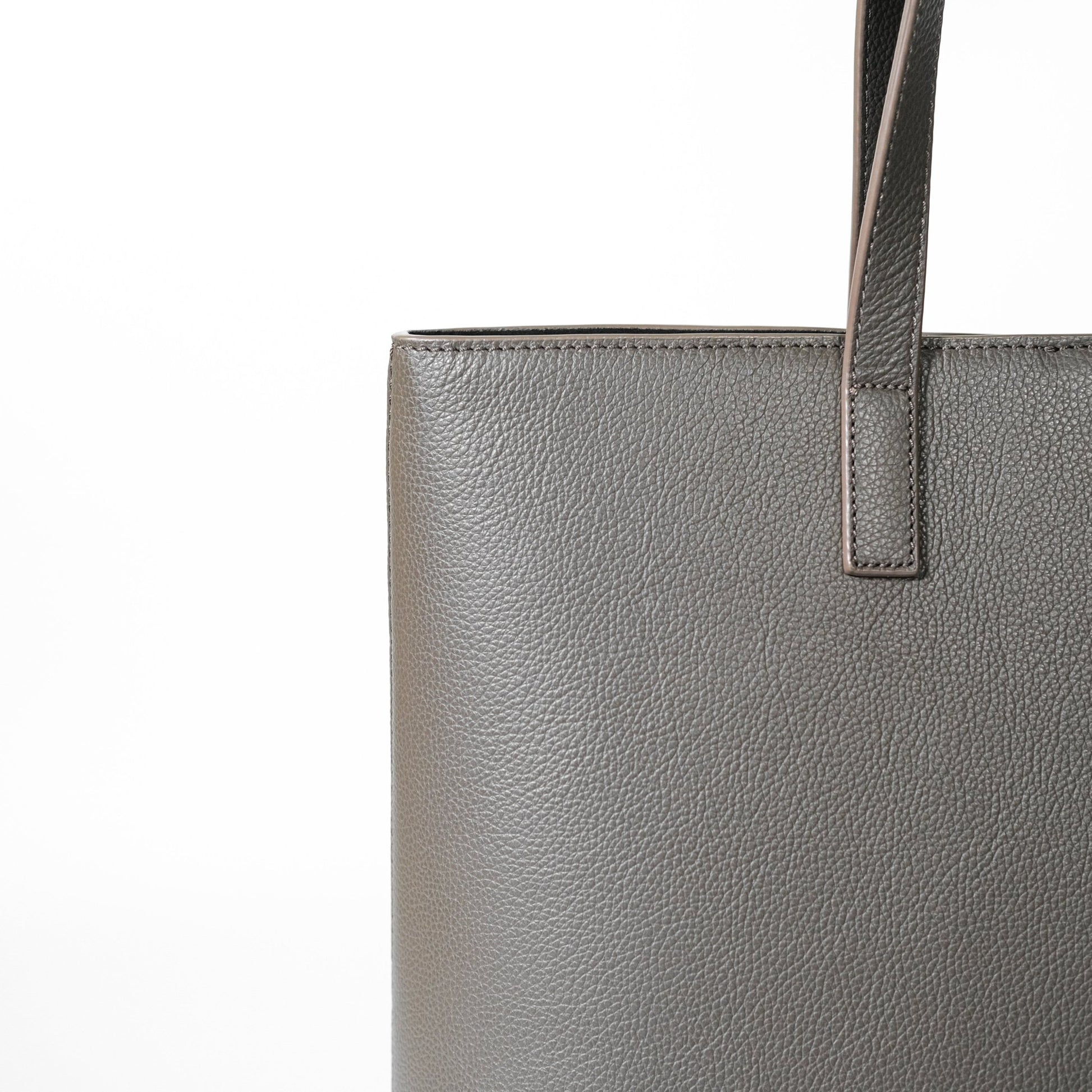 Italian Leather Casual Tote Bag (Beige) - aucentic