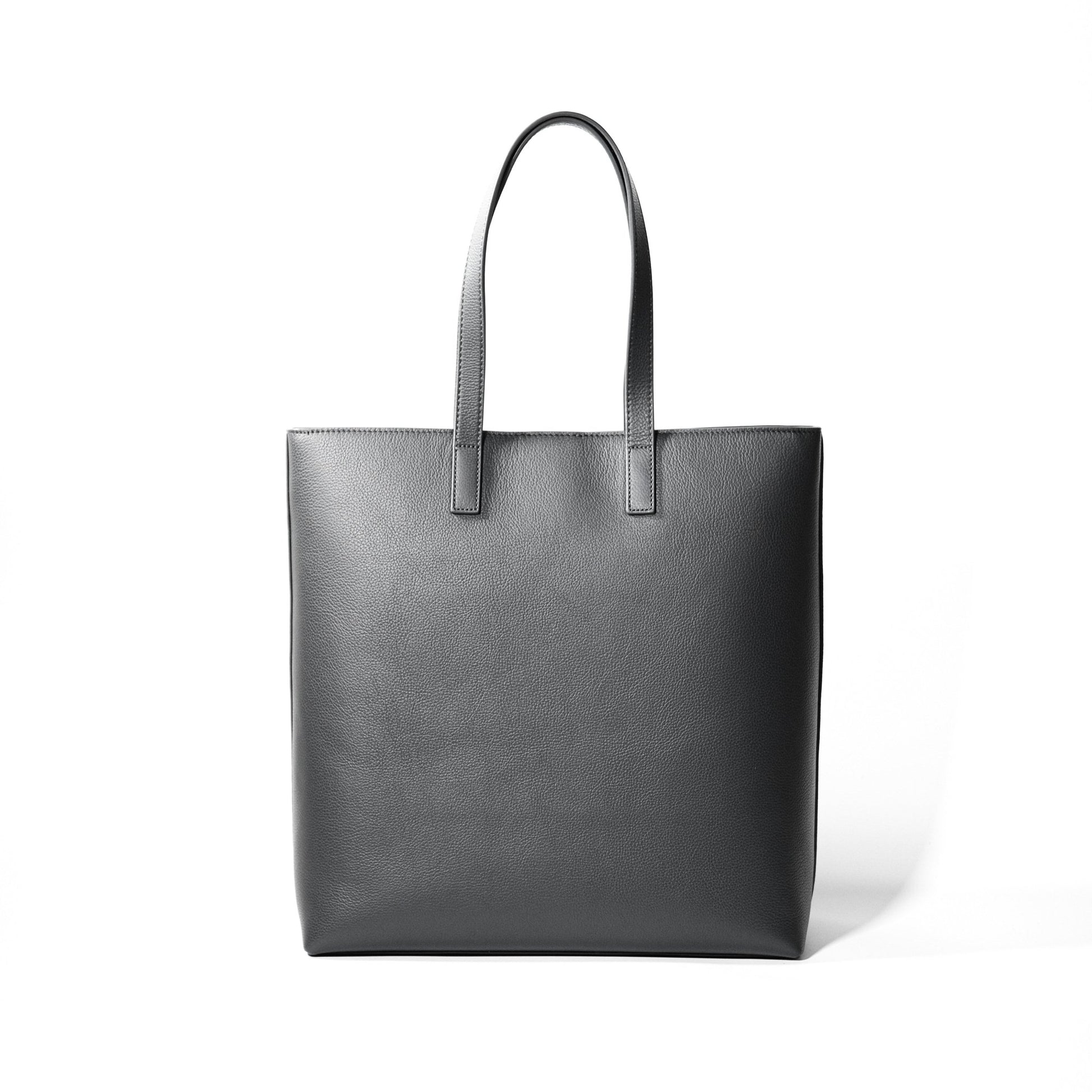 Italian Leather Casual Tote Bag (Grey) - aucentic