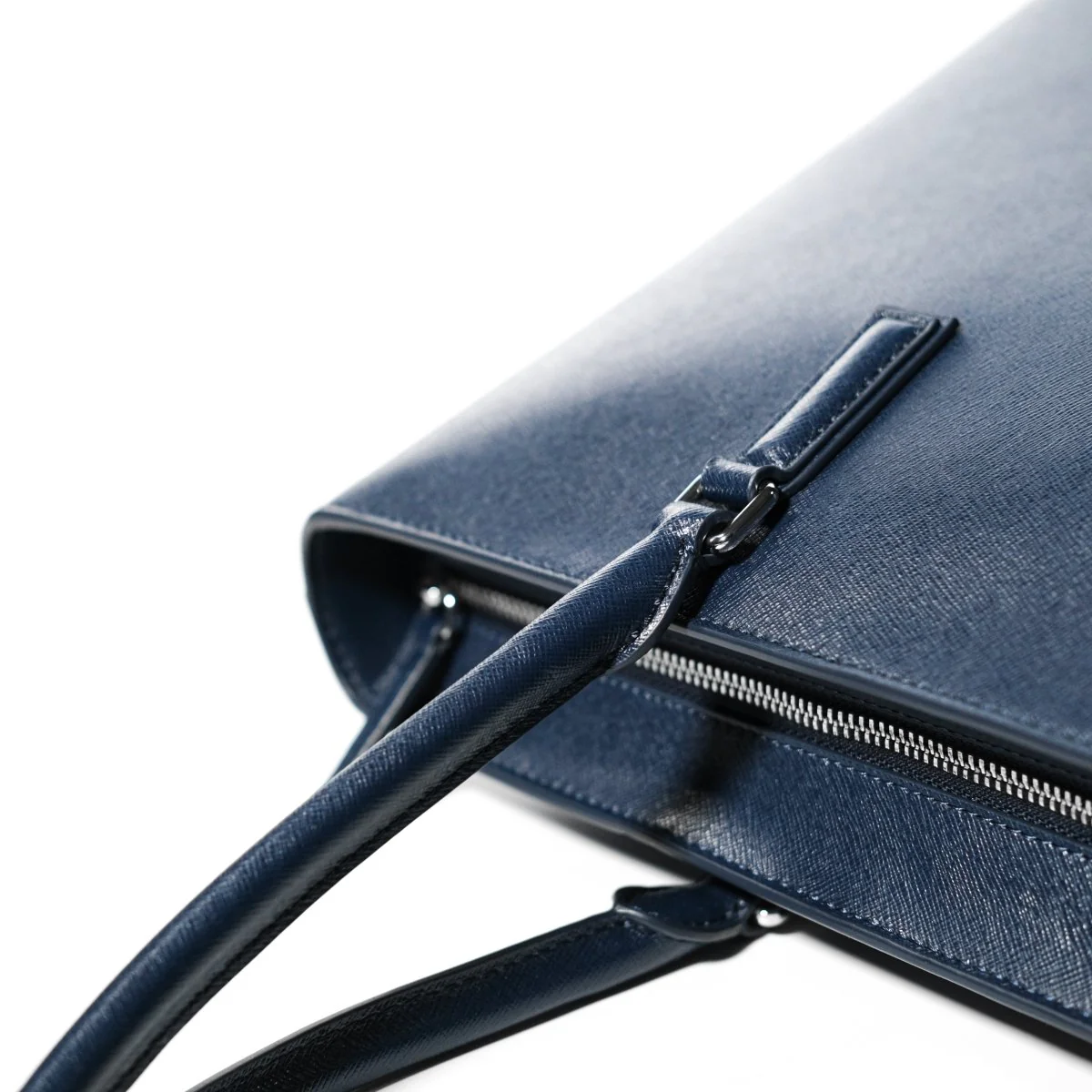 ITALIAN SAFFIANO LEATHER TOTE NAVY