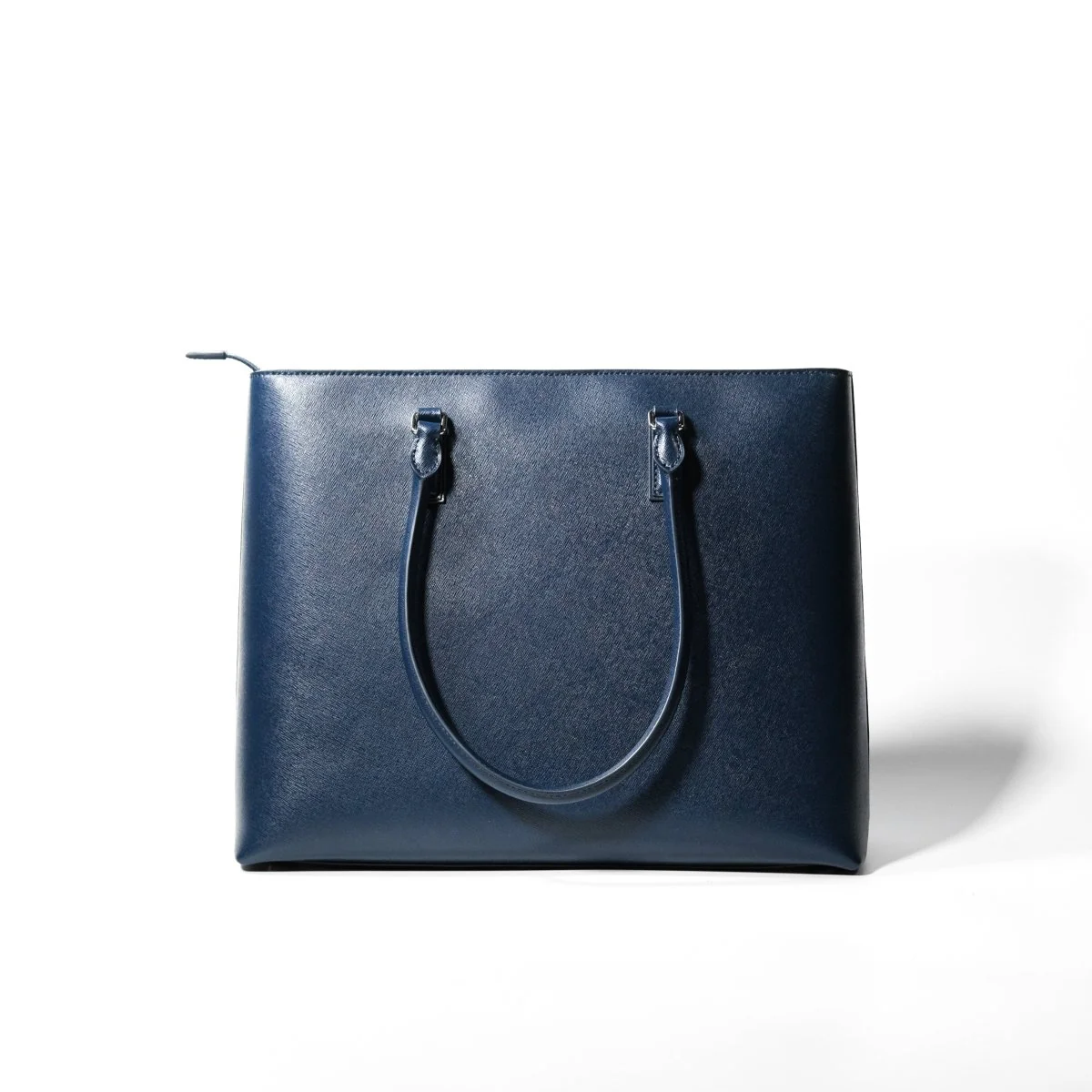 ITALIAN SAFFIANO LEATHER TOTE NAVY