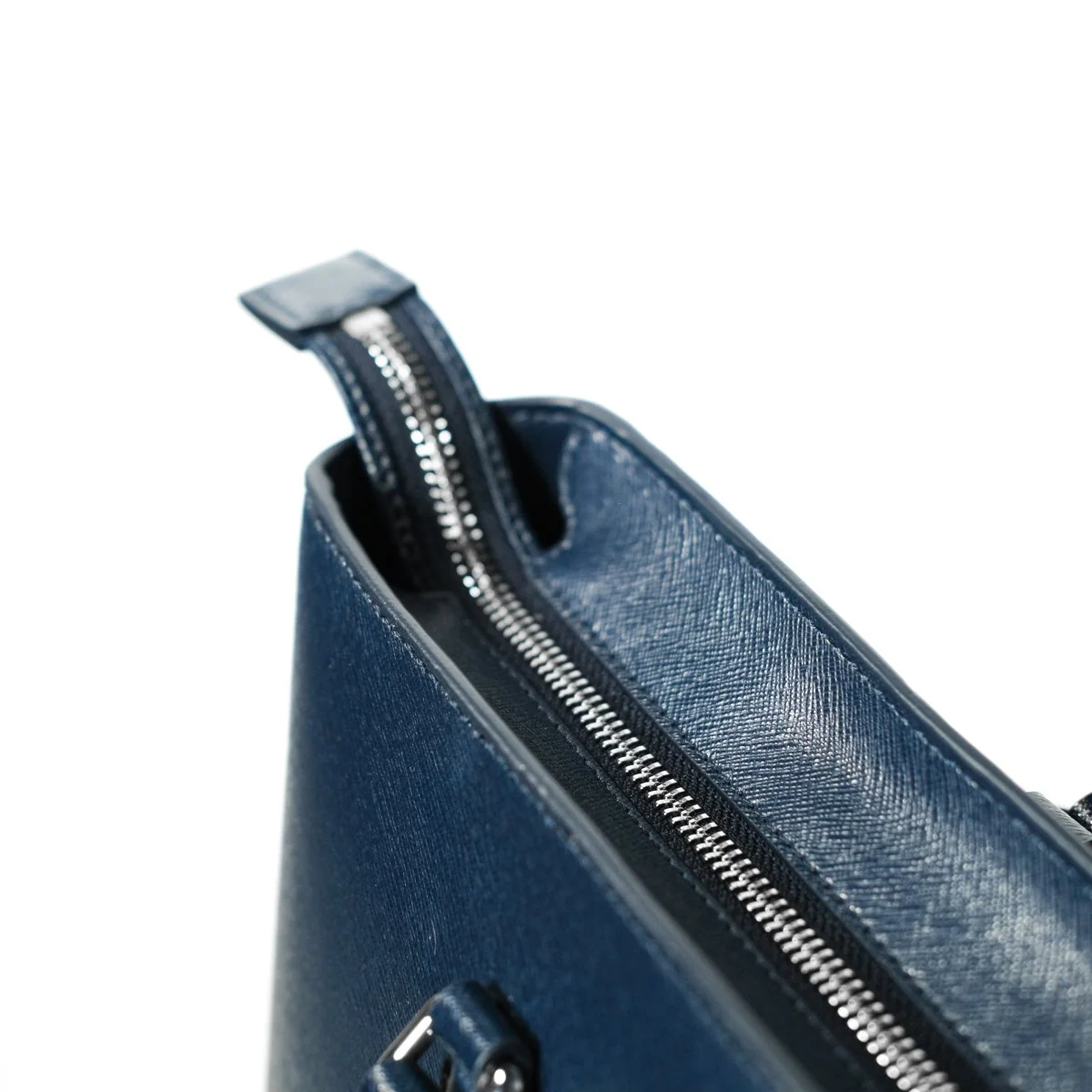 ITALIAN SAFFIANO LEATHER TOTE NAVY