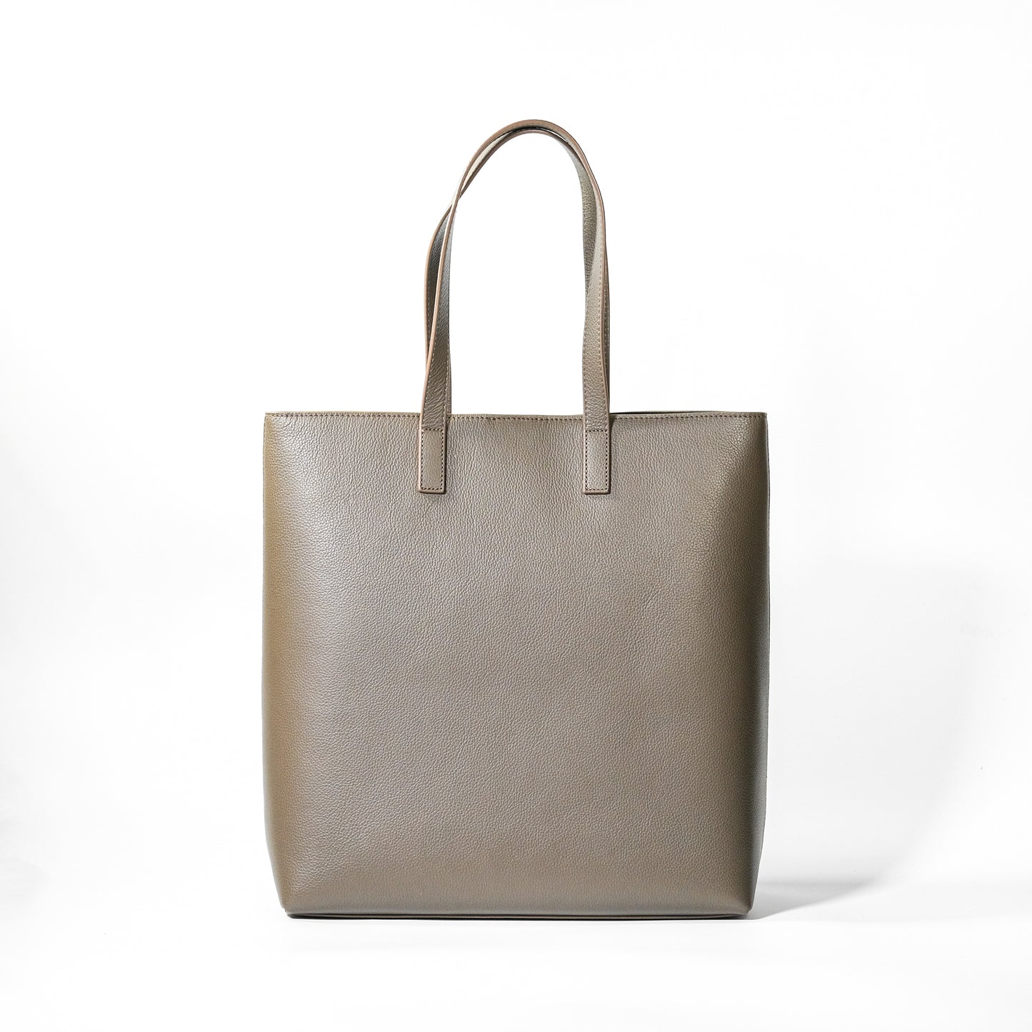 Italian Leather Casual Tote Bag (Beige)