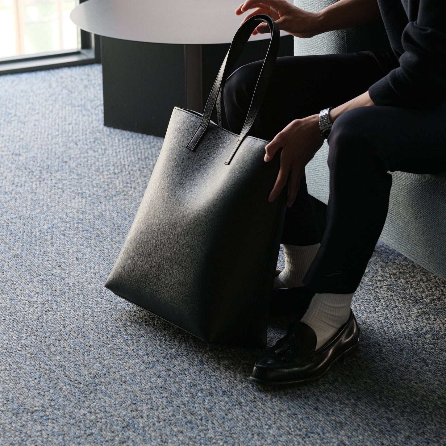 Italian Leather Casual Tote Bag - aucentic
