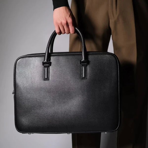 Italian Saffiano Leather Briefcase - aucentic