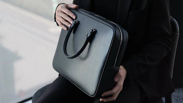 Italian Saffiano Leather Briefcase - aucentic