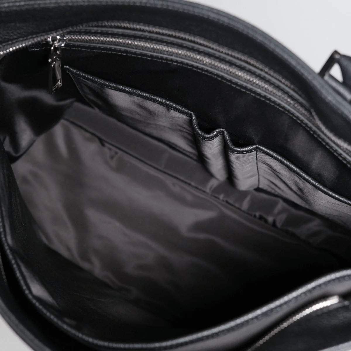 ITALIAN SAFFIANO LEATHER TOTE NAVY - aucentic