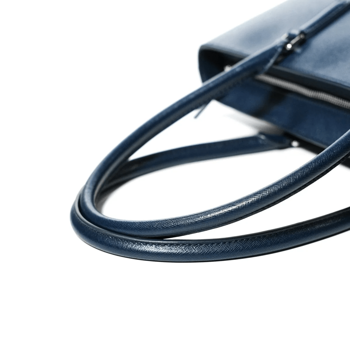 ITALIAN SAFFIANO LEATHER TOTE NAVY - aucentic