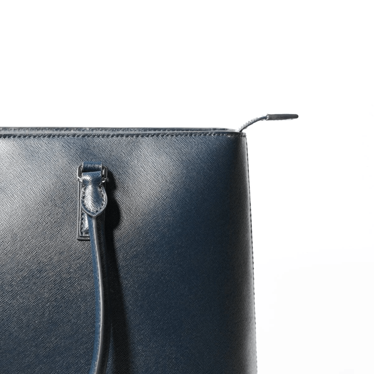 ITALIAN SAFFIANO LEATHER TOTE NAVY - aucentic