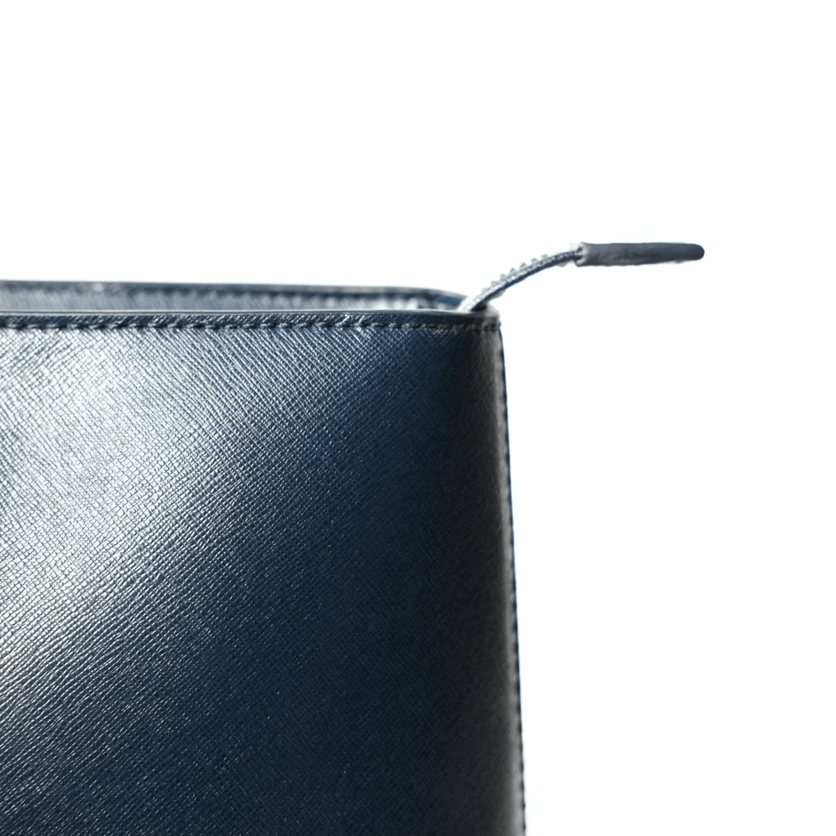 ITALIAN SAFFIANO LEATHER TOTE NAVY - aucentic
