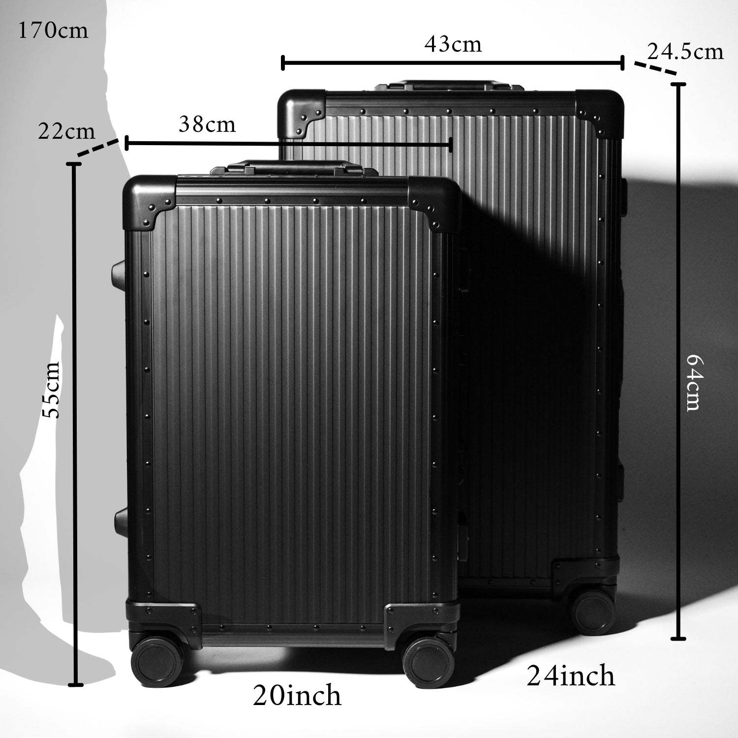 OPUS Stripe Aluminium Suitcase(Black) Op.13 - aucentic